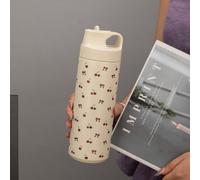 1 pezzo Bicchiere termico da 550ml/18,6 oz con fiocco e design a ciliegia, tazza da viaggio con coperchio a sgancio rapido a prova di perdite, adatta per campeggio all aperto, viaggi, sport, fitness A
