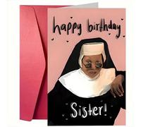 1 pezzo, Biglietto d'auguri divertente per suor compleanno con busta, auguri umoristici per suore, in materiale cartaceo, adatto a famiglia, amici, uomini e donne, adatto a piccole attività, decorazio