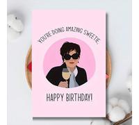 1 pezzo, Biglietto di auguri di compleanno divertente, con busta - 16 cm x 11 cm, adatto per varie occasioni, messaggio "Stai facendo un ottimo lavoro tesoro", design di Kris Celebrity, perfetto per a