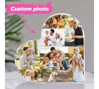 1 pezzo Blocco foto personalizzato a forma di cuore in acrilico, collage fotografico, collage a forma di cuore, regalo fotografico, regalo personalizzato per compleanni, lauree, multifunzionale, durev