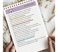 1 pezzo Blocco note lista delle cose da fare arcobaleno, agenda giornaliera minimalista A5 con spirale, quaderno checklist per donne e uomini, organizer dei compiti facile da strappare per produttivit