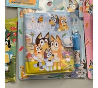1 pezzo Blocco note portatile mini set con figura dell'anime Bluey, quaderno portatile con penna, taccuino per bambini a tema cartoni animati, molto adatto per festival, fan, scuole e regali (stile ca