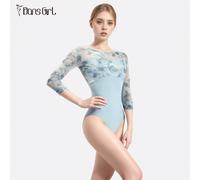 1 pezzo Body da Ballerina da Donna, Costume da Danza Elegante con Rete 3D a Fiori e Maniche a 3/4 L,M,S,XL,XS,XXSTessuto in maglia