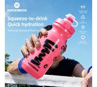 1 pezzo Borraccia antibatterica per ciclismo con beccuccio ermetico, design a pressione per bere con una mano, ideale per ciclismo, fitness, escursionismo e altre attività all'aperto Rosa (350032001),