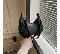1 pezzo Borsa a mezzaluna, decorazione in catena acrilica monocolore, materiale in PU, borsa a tracolla elegante con cerniera, adatta per ragazze per viaggi e uso quotidiano Tagli UnicaColore unicoPol