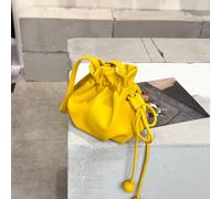 1 pezzo Borsa a secchiello da donna in PU tinta unita con laccio, borsa a tracolla casual e versatile alla moda, adatta per lo shopping e come regalo Blocchi di colorePoliuretano