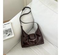 1 pezzo Borsa a spalla alla moda da donna, materiale in pelle PU, borsa a tracolla vintage a forma di mezzaluna, tracolla regolabile, chiusura con cerniera, adatta per giovani donne - viaggio, shoppin
