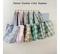 1 pezzo Borsa a spalla di design a due facce alla moda, borsa a tracolla con contrasto di colori e motivo a quadri, borsa grande per bambini, borsa da studente con ampia capacità, borsa per lezioni, b