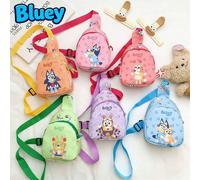 1 pezzo Borsa a tracolla Bluey, Borsa a tracolla carina della famiglia Bluey, Borsa a tracolla leggera a tema cartoni animati, Regalo per Ognissanti e Natale Tagli Unica,5 Viola,2 Blu,3 Verde,1 Rosa,4