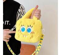 1 pezzo Borsa a tracolla da donna a forma di SpongeBob SquarePants - una borsa da donna in peluche, una trousse per il trucco di SpongeBob SquarePants, una borsa a tracolla grande e carina dalla capac