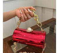 1 pezzo Borsa a tracolla elegante e versatile di alta qualità con catena a cilindro, borsa cosmetica elegante, borsa da sera perfetta per feste, matrimoni, cene di gala, ideale per abbinare abiti da s