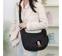 1 pezzo Borsa a tracolla in nylon durevole da donna con un simpatico motivo a stampa della ragazza Mafalda, anti-furto e multi-scomparti (adatta per iPad), 5 colori alla moda (nero/bianco/arancione/ro