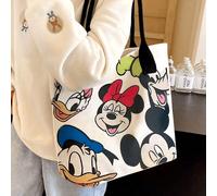 1 pezzo, borsa a tracolla in tela con stampa di Topolino e Minnie Mouse di cartoni animati e Disney, borsa cosmetica, pochette, borsa a spalla da donna di grande capienza, borsa carina con cagnolino d