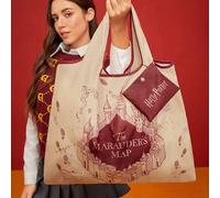 1 pezzo Borsa a tracolla pieghevole in RPET con grafica a lettere, La Mappa del Malandrino, Regali, Ritorno a Scuola Tagli UnicaGrafico,Lettere,Piante,stampa dappertuttoPoliestere