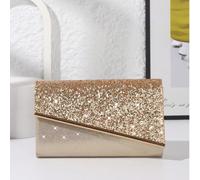 1 pezzo Borsa clutch da donna con paillettes scintillanti e decorazioni in metallo, adatta per matrimoni, gala, night club, feste, regali per compleanni e San Valentino Brillante
