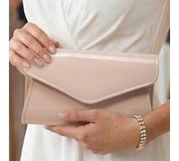 1 pezzo Borsa clutch da sera da donna con copertina a ribaltamento in PU color albicocca, il corpo liscio è una perfetta combinazione di eleganza e moda, Clutch/Borsa a mano/Borsa a spalla/Borsa a tra