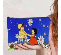 1 pezzo Borsa cosmetica e astuccio Heidi da viaggio - Design nostalgico di Heidi e prato, organizer per il trucco in poliestere durevole con cerniera pratica, portatile per viaggi e uso quotidiano - r