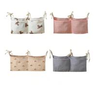 1 pezzo Borsa da appendere per il riordino della cameretta del bambino, borsa per passeggino in puro cotone, borsa multifunzione a doppio scomparto per pannolini e giocattoli Tagli UnicaFumetto,Grafic