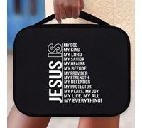 1 pezzo Borsa da Bibbia alla moda e minimalista con stampa della croce di Gesù di Pasqua, borsa a mano con cerniera tasca, borsa organizzativa multifunzionale, adatta per l'uso quotidiano degli studen