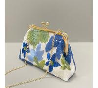 1 pezzo Borsa da sera da donna raffinata e alla moda, borsa a tracolla, borsa da donna di ultima collezione con grande capacità, decorata con paillettes e ricami, borsa a spalla da donna stile vacanza