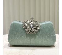 1 pezzo Borsa da sera elegante con paillettes verde menta, con cristalli e strass, pochette di lusso, borsa donna alla moda, regalo ideale per donne adatto per feste, matrimoni, banchetti Colore unico