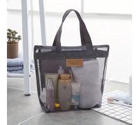 1 pezzo Borsa da spiaggia da viaggio, necessaire, borsa da esterno, borsa a rete per il nuoto nero,blu navy,rosa,grigioLettereTessuto in tulle