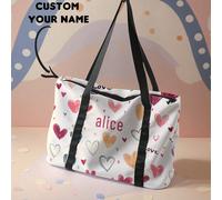 1 pezzo Borsa da viaggio personalizzata con motivo a nome, personalizzabile secondo il tuo design unico, adatta per bambini e adolescenti, per stampare il nome di ragazza o ragazzo, elemento essenzial