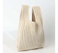 1 pezzo Borsa da viaggio pieghevole, bianca, con design traforato, ampia capacità, adatta per uso quotidiano, vacanze, pendolarismo, shopping, servizi fotografici, viaggi, festività, scuola per donne