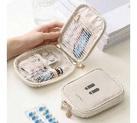 1 pezzo Borsa da viaggio portatile per medicinali, mini borsa in pelle PU per il primo soccorso per l'organizzazione di affari e il turismo, borsa da trasporto, borsetta, organizer per le vacanze, gra