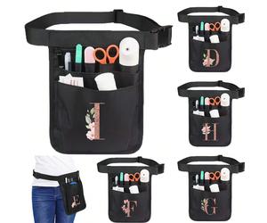 1 pezzo Borsa da vita per infermieri, borsa medica in oro rosa con motivo a lettere dall'A alla Z, multifunzionale, regolabile, con inserti multipli, borsa portabustina universale per cura degli anima