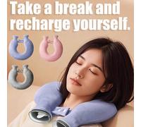 1 pezzo Borsa dell'acqua calda a forma di U da 1400 ml, può essere usata come scalda collo, protegge collo e spalle, con copertura rimovibile e lavabile, allevia il dolore e offre comfort - adatta per