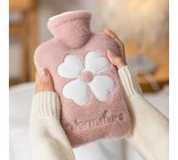 1 pezzo Borsa dell'acqua calda con ricamo floreale per ragazze, di taglia piccola/media, morbida e confortevole, con rivestimento rimovibile e lavabile, per riscaldare l'utero, forniture per il ritorn