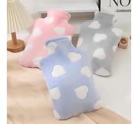 1 pezzo Borsa dell'acqua calda morbida in peluche da 500ml/1000ml con rivestimento in PVC, utilizzabile come cuscinetto riscaldante per collo, schiena, spalle, gambe e sollievo dal dolore mestruale (A