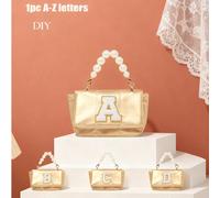1 pezzo Borsa di alta qualità e unica per adolescenti, nuova borsa a tracolla quadrata piccola matelassé in PU con lettere dorate da A a Z, di e carina, adatta per giocare o come regalo per gli amici.