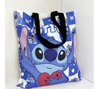 1 pezzo Borsa in tela di Stitch con licenza ufficiale, grande capacità, borsa a spalla per la spesa, abito da festa, casual, riutilizzabile, da viaggio, da lavoro, da spiaggia, regalo per gli amanti d
