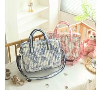 1 pezzo Borsa mamma trapuntata con fantasia floreale, borsa a spalla, borsa a tracolla, adatta per il viaggio e l'uso all'aperto, adatta per madre e bambino Cocco blu grande,Cocco Rosso Grande,Tromba