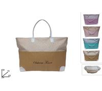 1 Pezzo Borsa Mare con Stampa Fiorellini Ricamati 38 x 19 x 62 cm 4 Colori