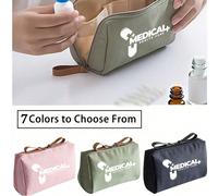 1 pezzo Borsa medicinale portatile, kit di pronto soccorso di grande capacità, borsa medicinale retrò da donna, organizer compatto per pillole e kit di pronto soccorso, scatola medicinale portatile, k