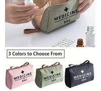 1 pezzo Borsa medicinali portatile, Borsa medicinali retrò da donna, Borsa di emergenza medica da campeggio, Essenziale per il kit di pronto soccorso da viaggio all'aperto, Leggera nero,rosa,grigio,Ca