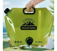 1 pezzo Borsa per acqua da campeggio pieghevole | Materiale PE durevole | Design a tenuta stagna, ugelli multipli e maniglia portatile | Adatto per attività all'aperto | Motivo paesaggio verde per la