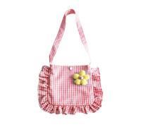 1 pezzo borsa per bambini, borsa a tracolla floreale, borsa a tracolla per bambini, borsa a scacchi, borsa di grande capacità, adatta per shopping quotidiano, regali