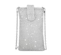 1 pezzo Borsa per cellulare con diamanti, accessorio alla moda per cena e feste, semplice borsa a tracolla, mini borsa a tracolla con catena, elegante portafoglio da donna, adatta per matrimonio