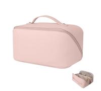 1 Pezzo Borsa per Cosmetici di Grandi Dimensioni con Ampia Apertura, Ideale per Viaggi, Leggera e Portatile, Realizzata in PU Impermeabile, Perfetta per Donne e Ragazze, Colore Bianco