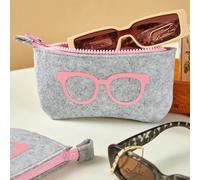 1 pezzo Borsa per occhiali in feltro spesso, borsa per occhiali in feltro lavorata a maglia di stile unisex, borsa portaoggetti, adatta per occhiali da sole, essenziale per una gita estiva in spiaggia