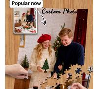 1 pezzo Borsa personalizzata con puzzle da foto e puzzle giganti, puzzle rettangolari e a forma di cuore bianchi, decorazione per la famiglia, ornamenti puzzle personalizzati, stampa puzzle bianchi, a