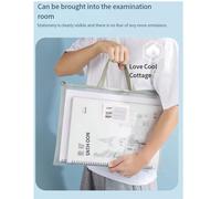 1 pezzo Borsa portadocumenti spessa A2/A3/A4 con rete trasparente, 2 stili di borsa con cerniera a rete, adatta per conservare documenti di esame e forniture per l'arte degli studenti 1 pezzo blu,1 pz