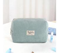 1 pezzo Borsa portaoggetti cosmetici e trucco in velluto a coste con grande capacità, stile minimalista alla moda con scritta "L'amore fa girare il mondo", adatta per casa e viaggio Colore unicoPolies