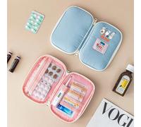 1 pezzo Borsa portatile per medicinali da viaggio come regalo di Ognissanti, custodia di emergenza impermeabile in nylon per pillole e integratori, kit di pronto soccorso per uso esterno Rosa,Blu,Gial
