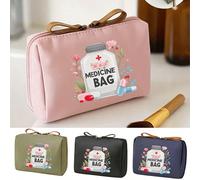 1 pezzo Borsa portatile per pillole, Scatola compatta per pillole e kit di pronto soccorso, Borsa cosmetica a tema stampata con "My Pill Bag" e motivo a pillole, Comoda per i viaggi, Adatta per medici