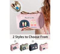 1 pezzo Borsa portatile per pillole, Scatola compatta per pillole e kit di pronto soccorso, Pochette per trucco a tema stampata con "My Pill Bag" e motivo a pillole, Comoda per i viaggi, Adatta per me